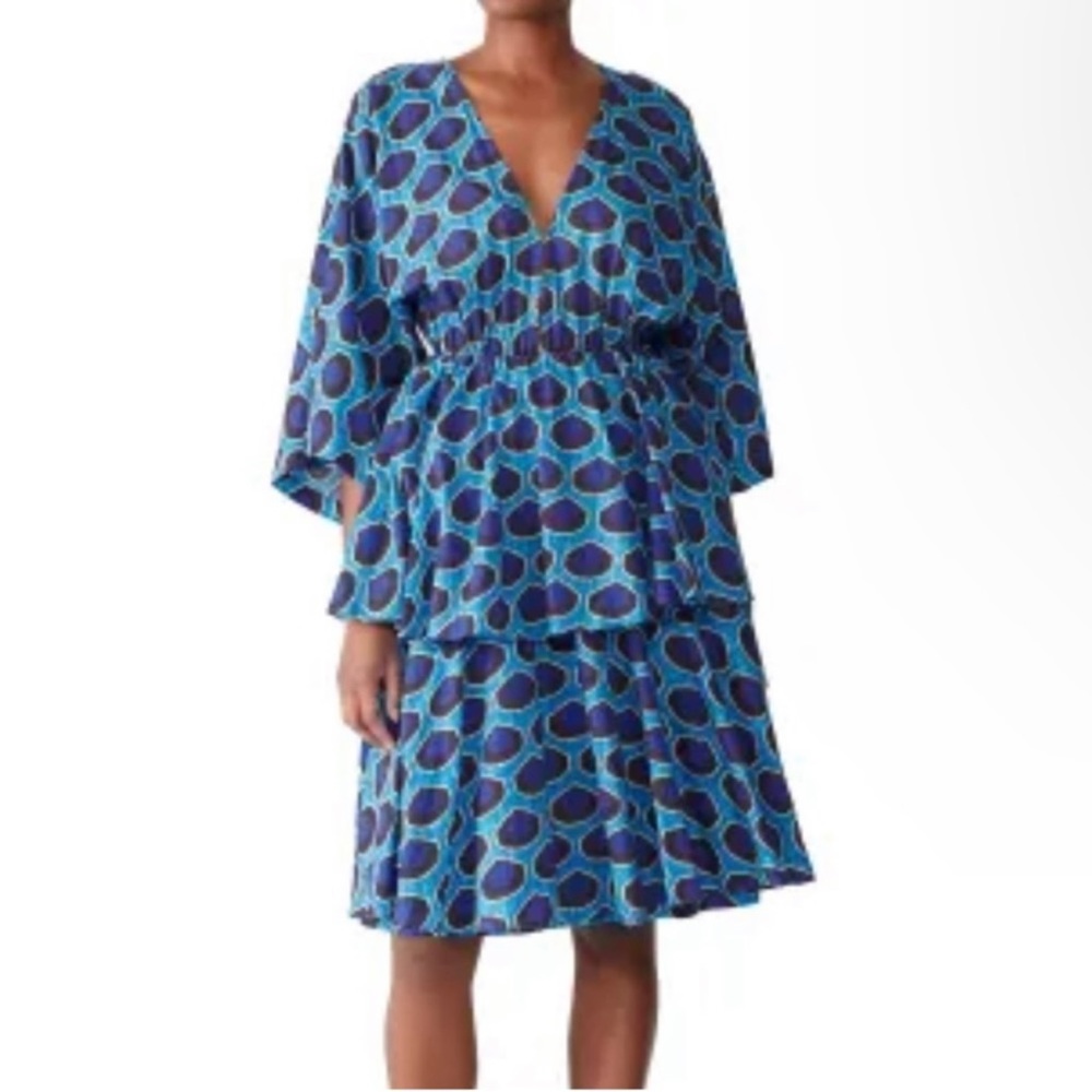 Rhode Cinched Waist Tiered Midi Dress